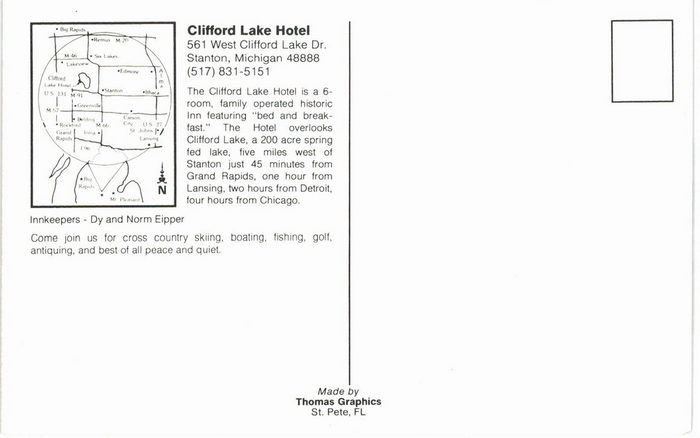 Clifford Lake Inn (Clifford Lake Hotel) - OLD POSTCARD PHOTO